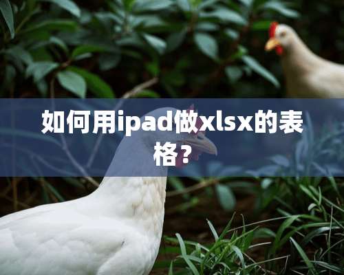 如何用ipad做xlsx的表格？