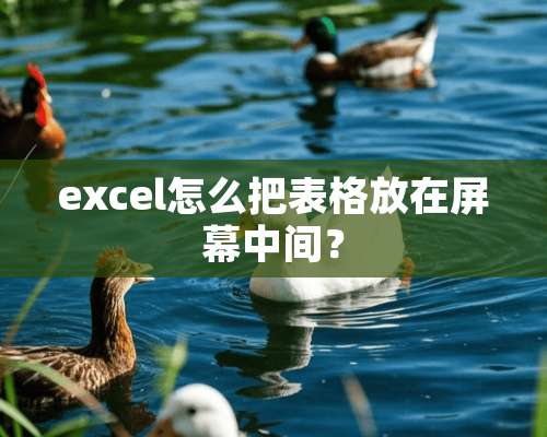 excel怎么把表格放在屏幕中间？