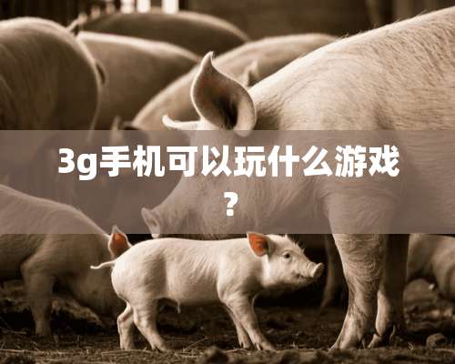 3g手机可以玩什么游戏？