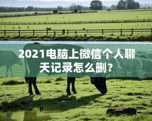 2021电脑上微信个人聊天记录怎么删？