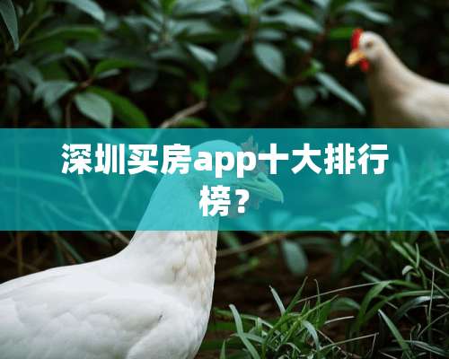 深圳买房app十大排行榜？