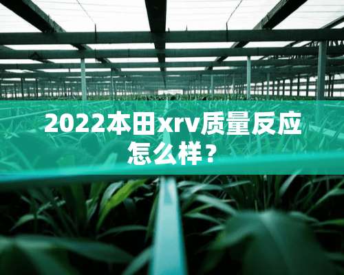 2022本田xrv质量反应怎么样？