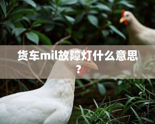 货车mil故障灯什么意思？