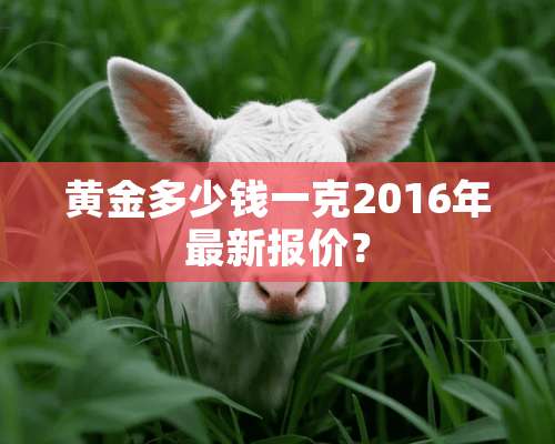 黄金多少钱一克2016年最新报价？