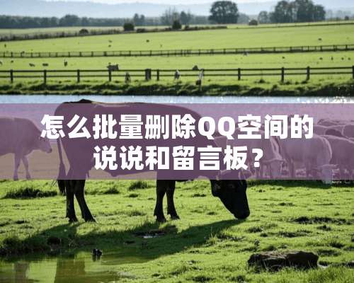 怎么批量删除QQ空间的说说和留言板？