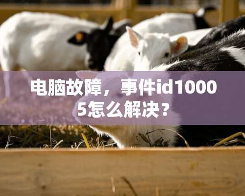 电脑故障，事件id10005怎么解决？