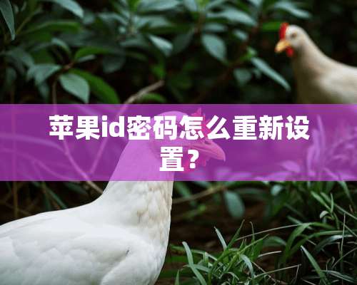 苹果id密码怎么重新设置？