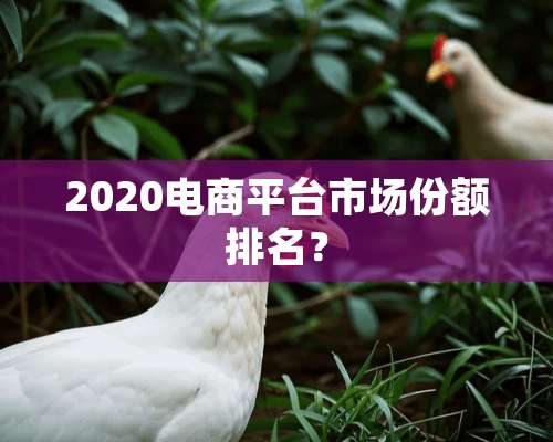 2020电商平台市场份额排名？