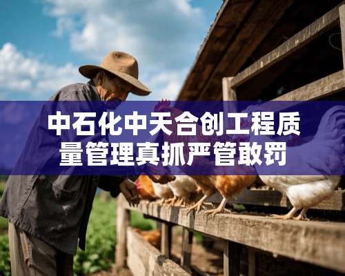 中石化中天合创工程质量管理真抓严管敢罚