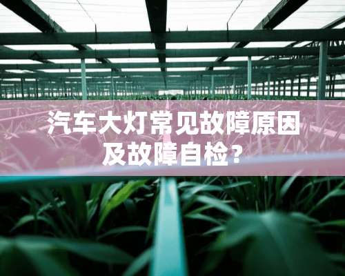 汽车大灯常见故障原因及故障自检？