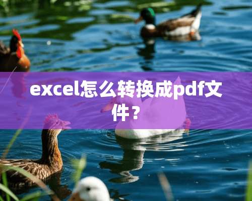 excel怎么转换成pdf文件？