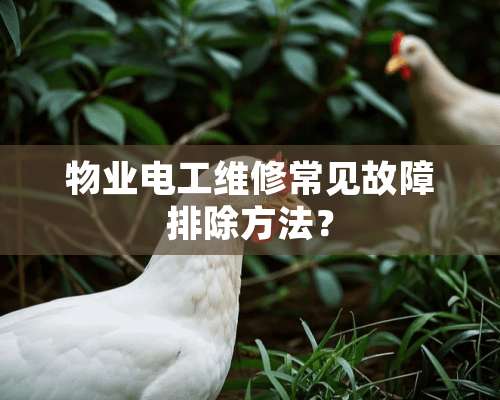 物业电工维修常见故障排除方法？