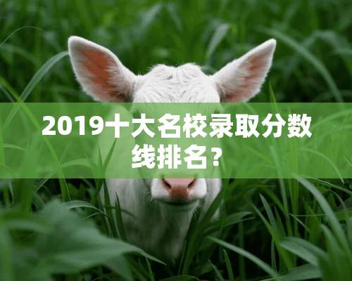 2019十大名校录取分数线排名？