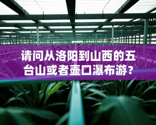 请问从洛阳到山西的五台山或者壶口瀑布游？