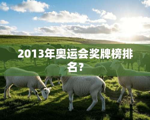 2013年奥运会奖牌榜排名？