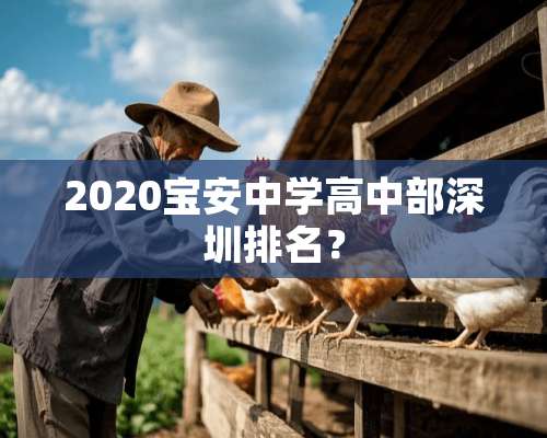 2020宝安中学高中部深圳排名？