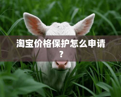 淘宝价格保护怎么申请？