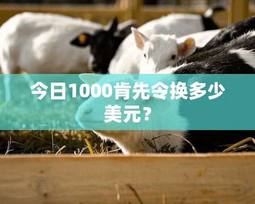 今日1000肯先令换多少美元？